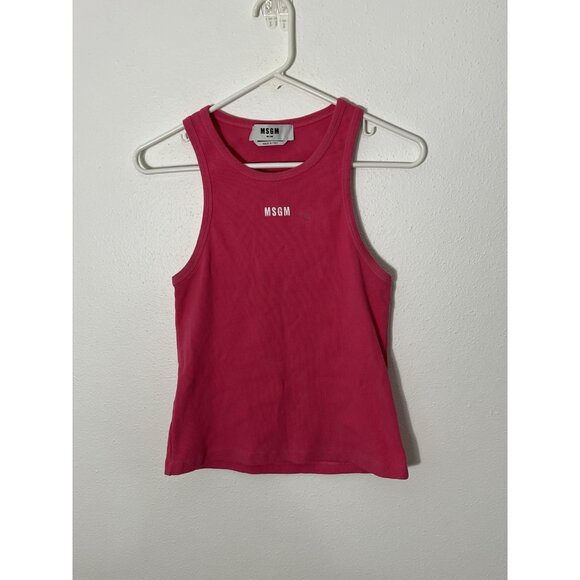 MSGM Embroidered Pink Tank Top Size XL - Picture 1 of 12